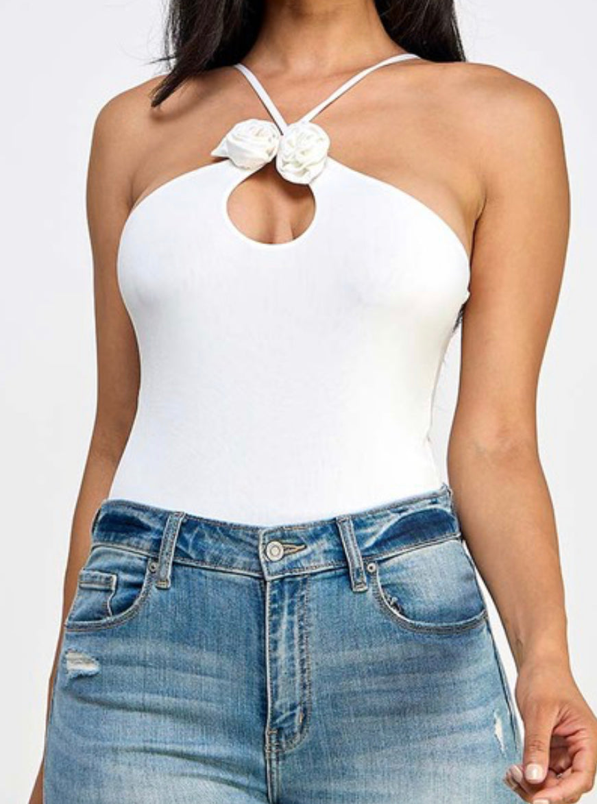 Halter Floral Bodysuit
