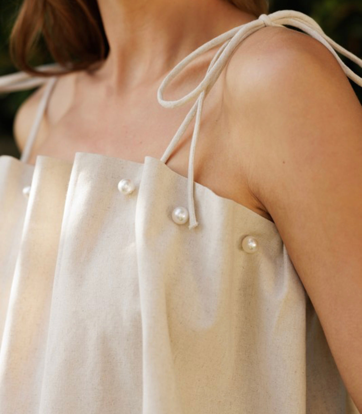 Linen Pearl Top