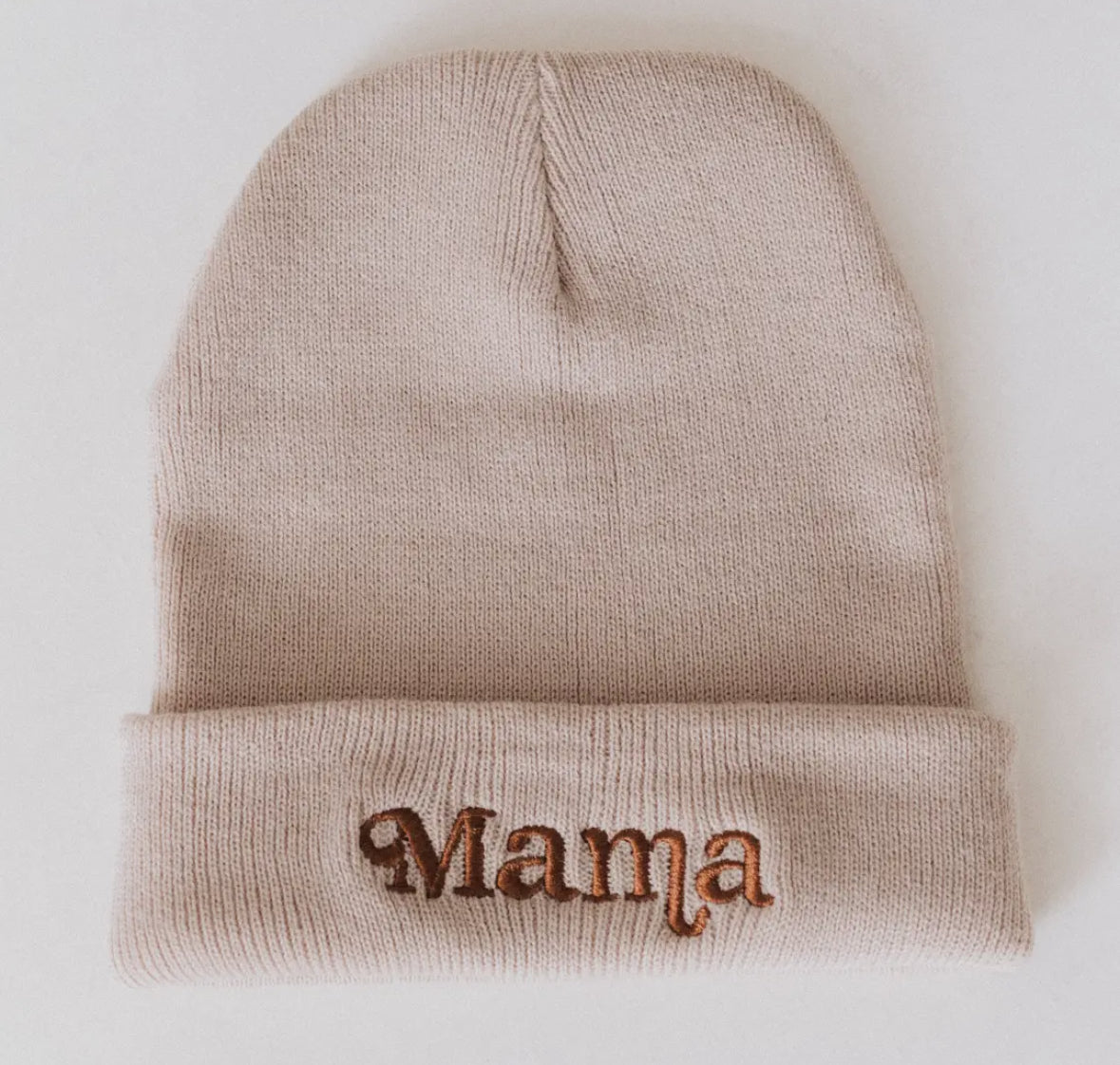 MAMA Matching Knit Hat-Beige