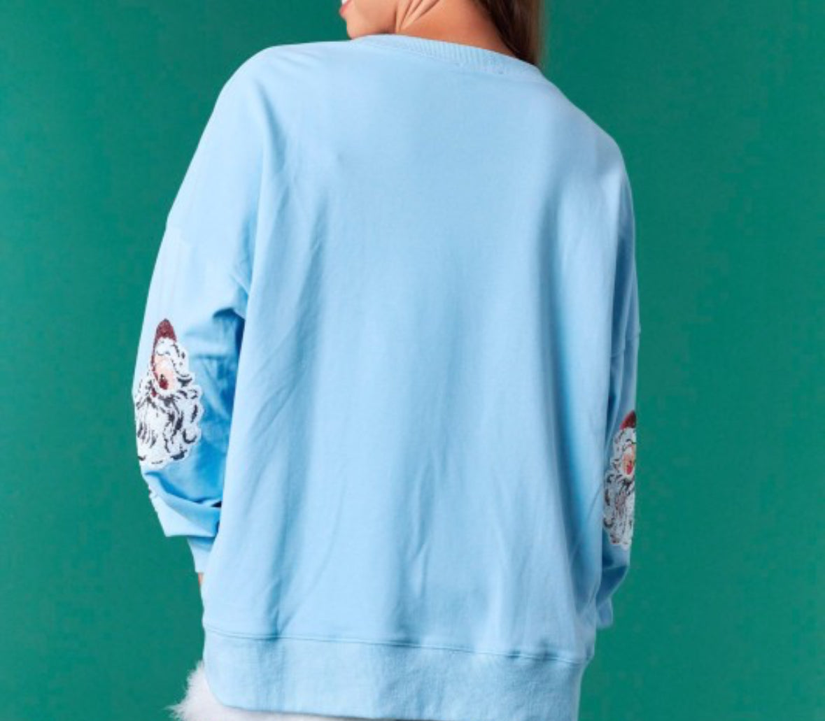 Sequin Santa Oversized Sweatshirt