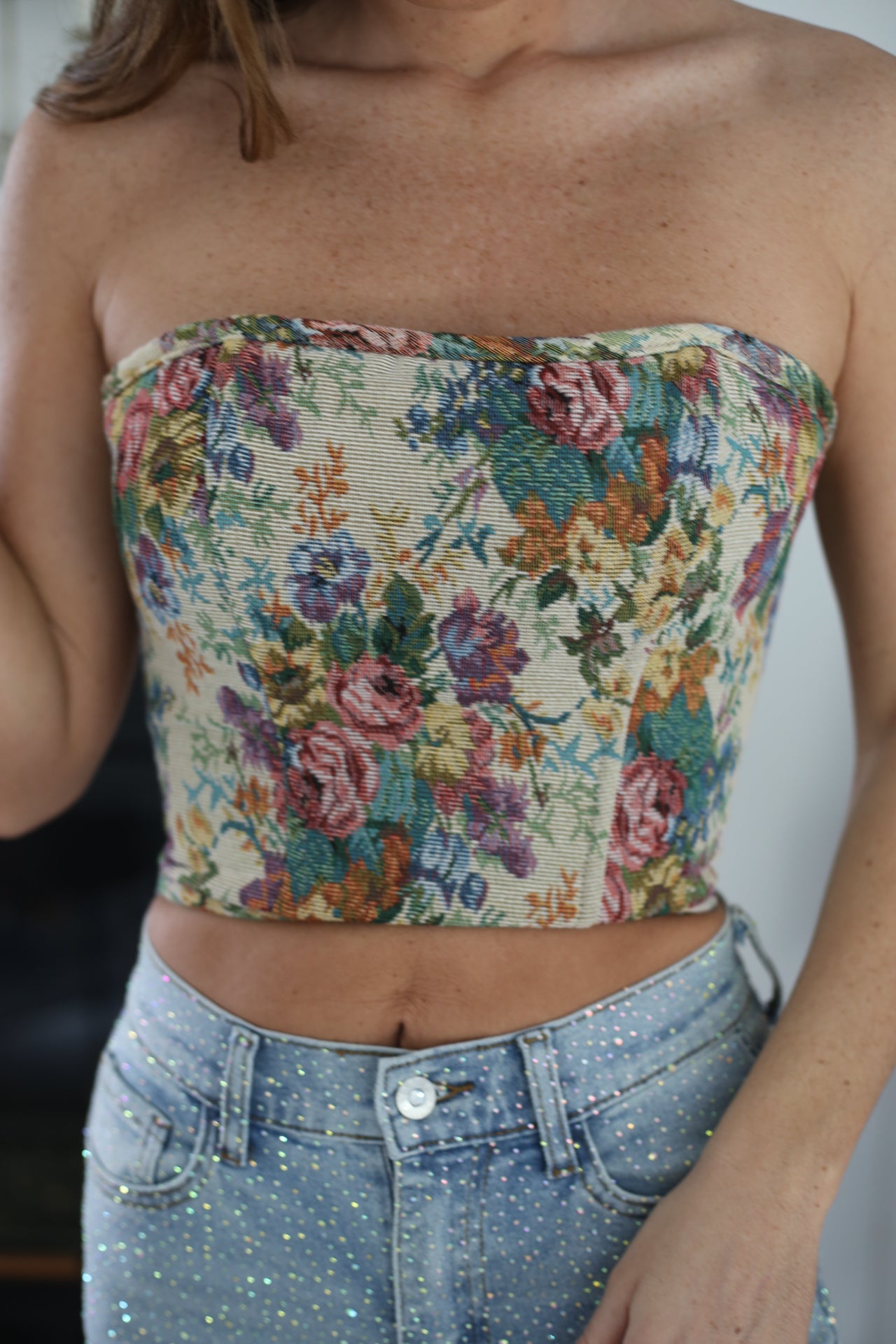 Floral Bustier Top