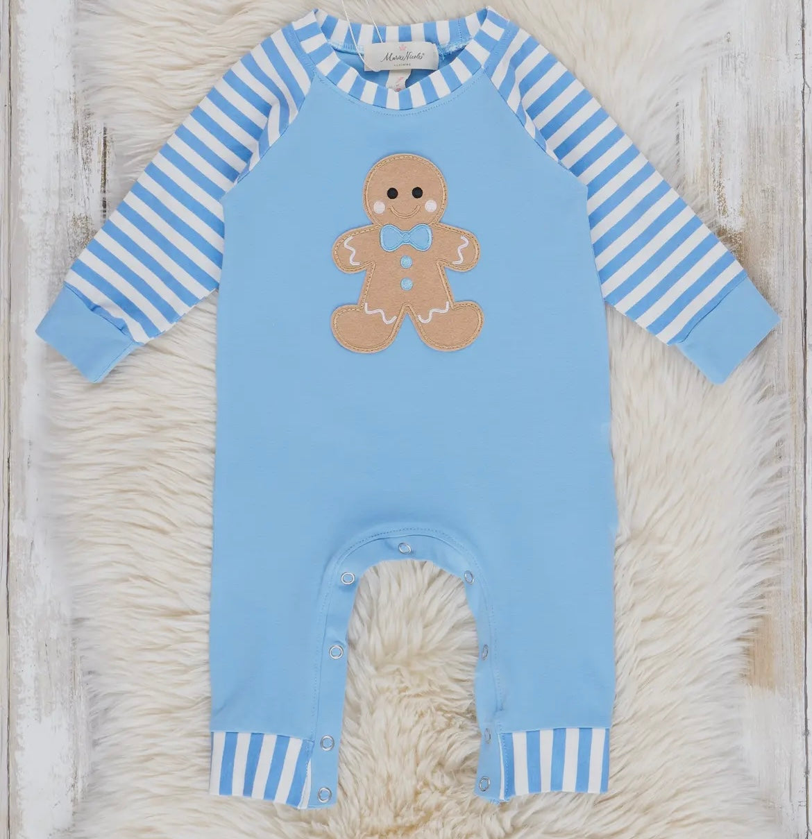 Gingerbread Romper (Blue) -Final Sale