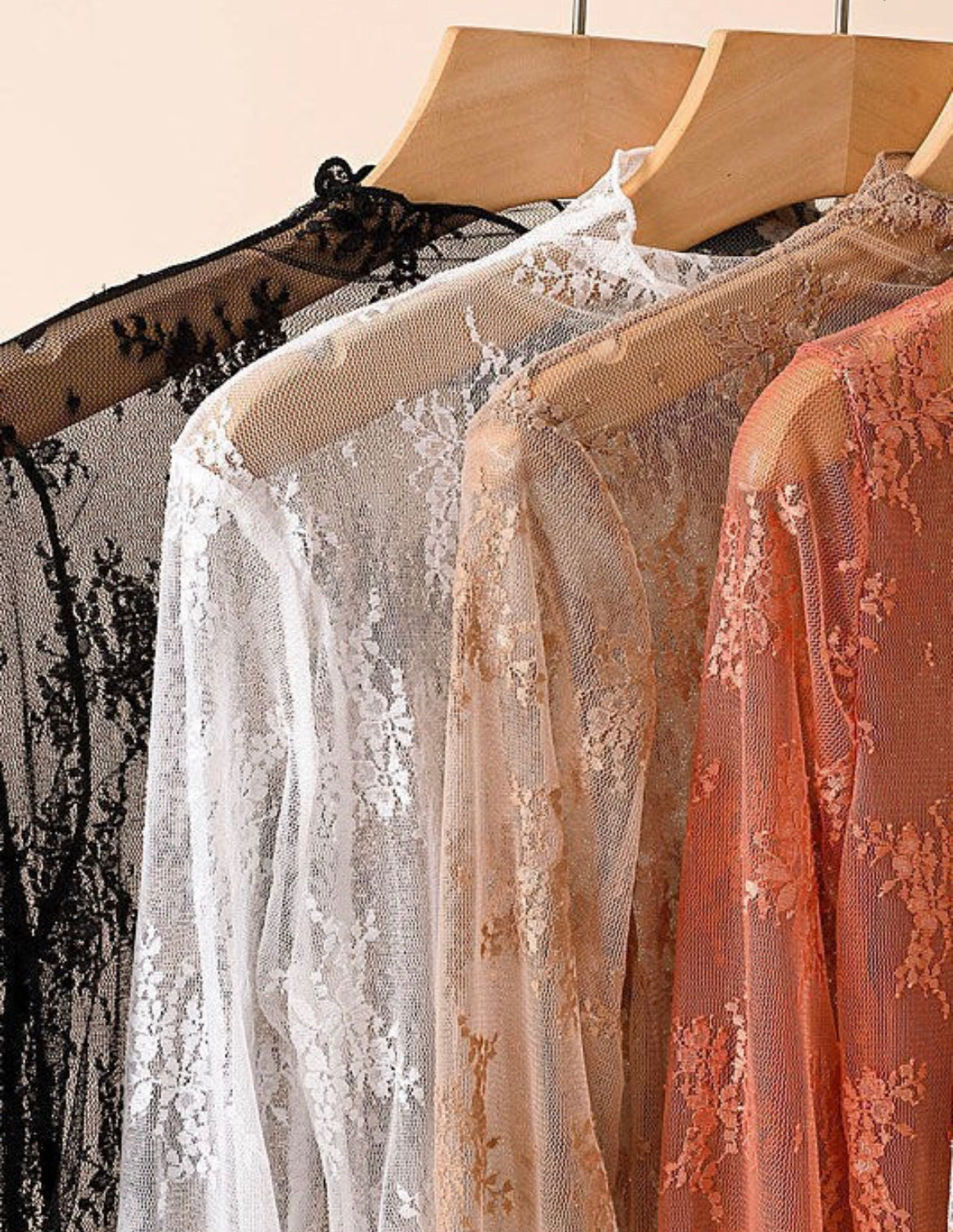 Sheer Lace Top-Brown