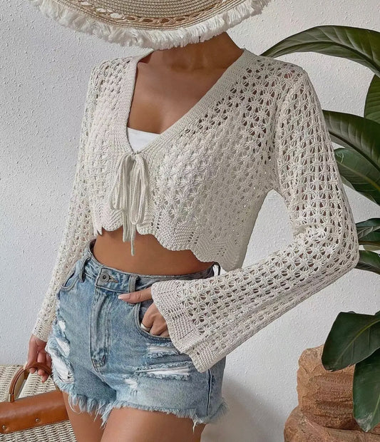 Lace-Up Cardigan