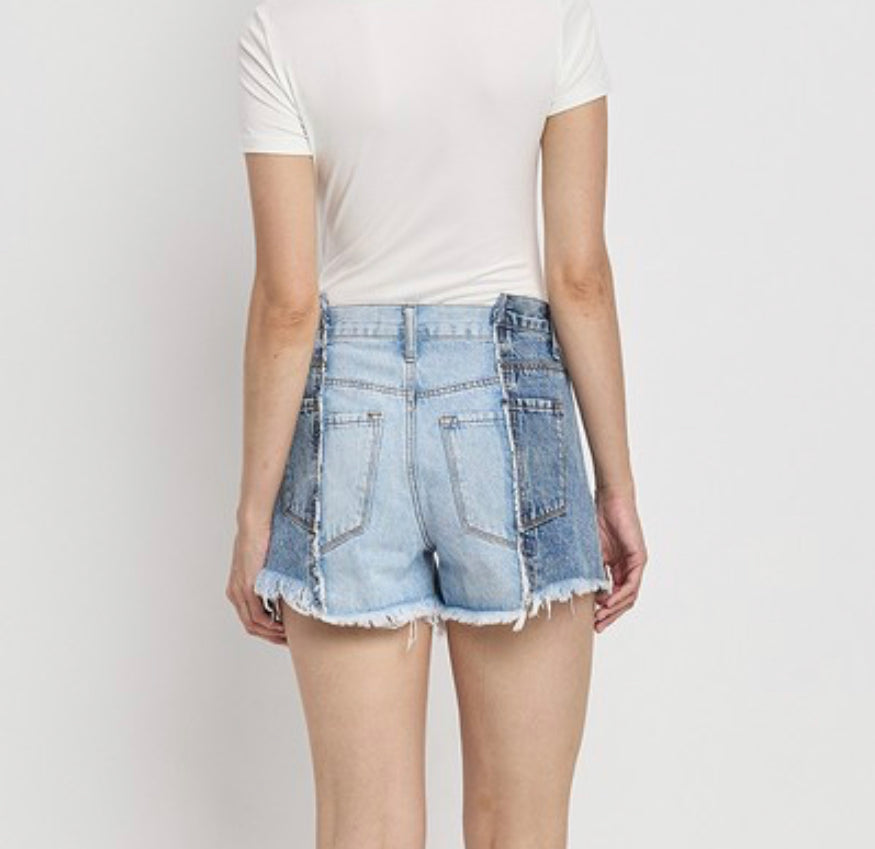 Two Tone High Rise Shorts