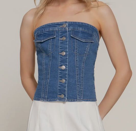Denim Tube Top