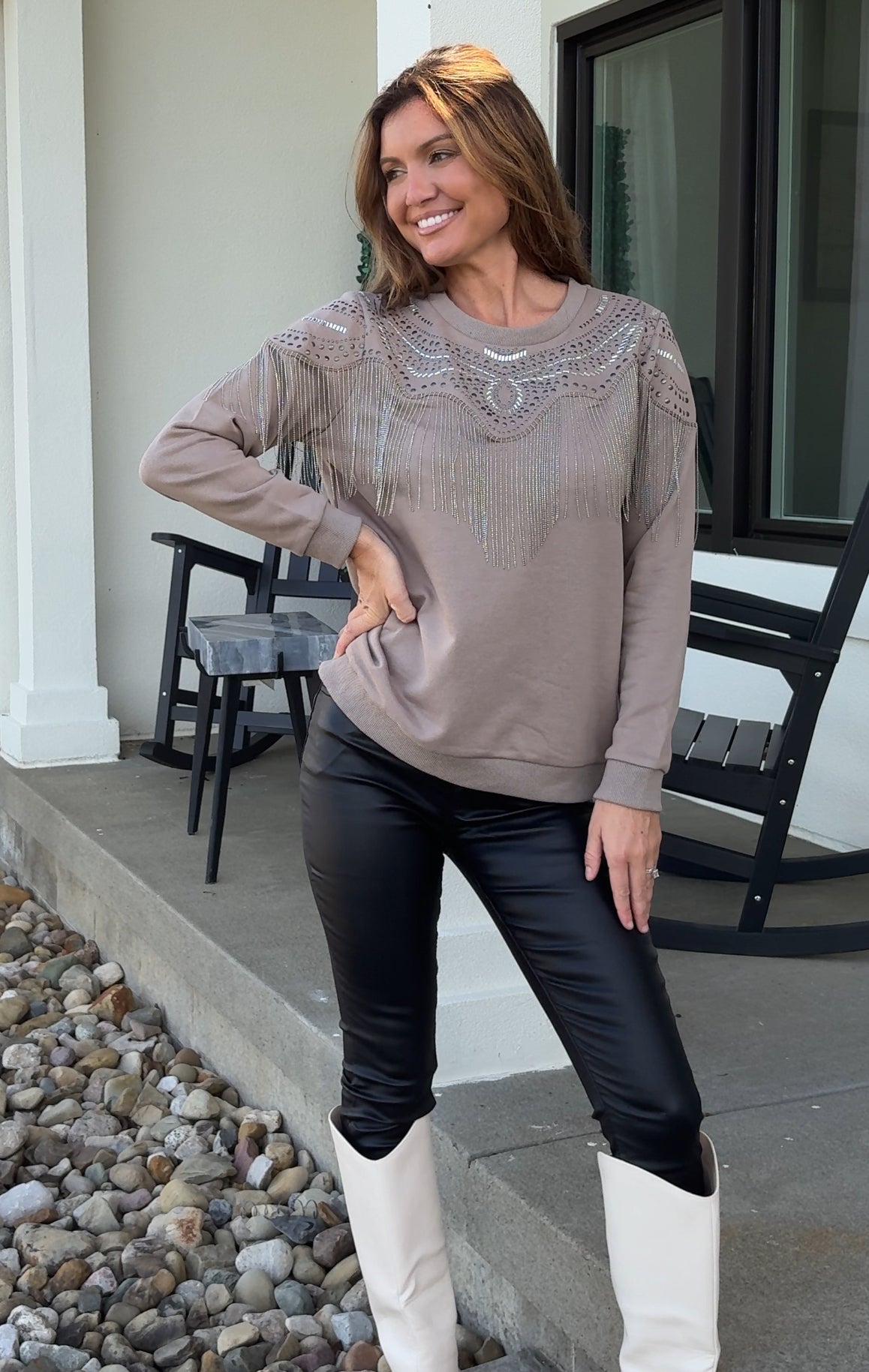 Stone Fringe Sweatshirt