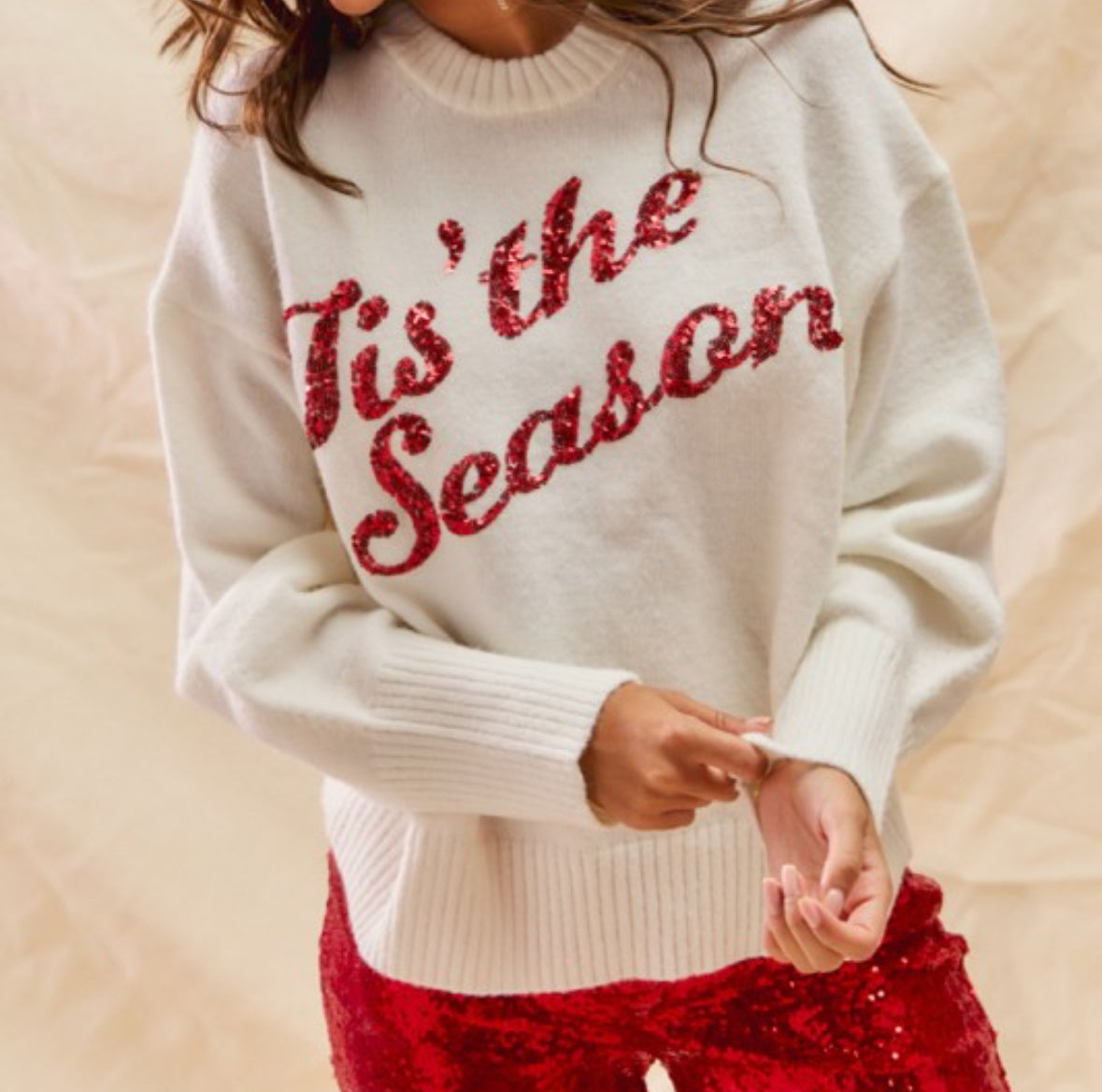 Sequin Holiday Sweater Top