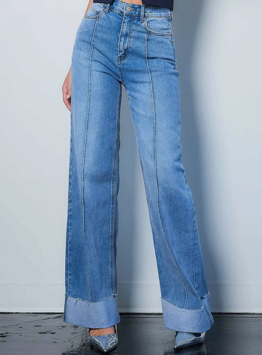 Wide Leg Comfort Stretch Jeans