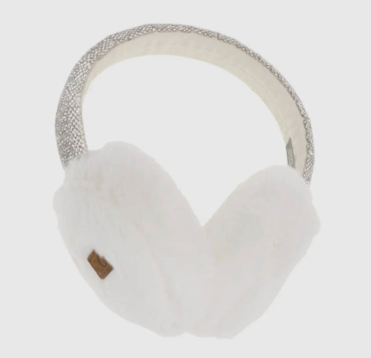 Rhinestone Earmuff-Ivory