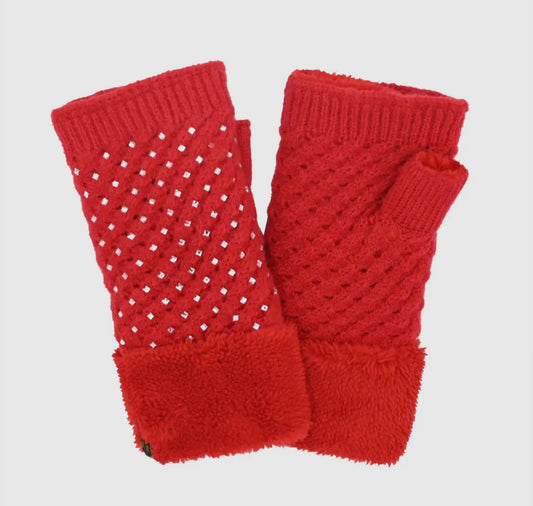 Rhinestone Gloves-Red