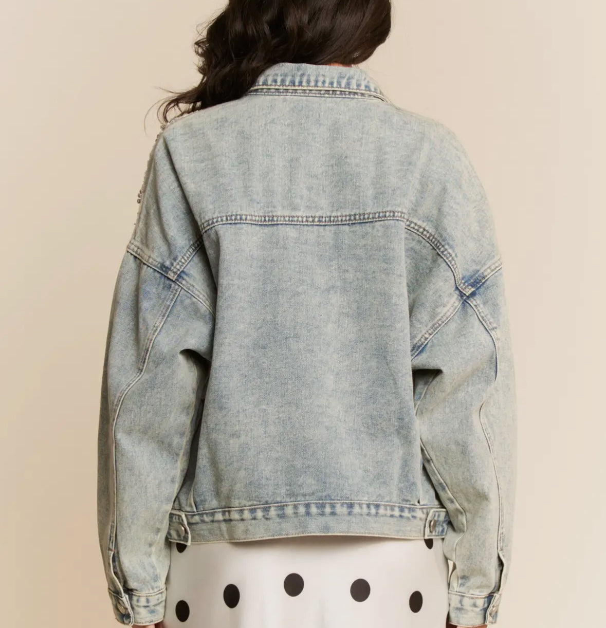 Mesh Stitching Denim Jacket