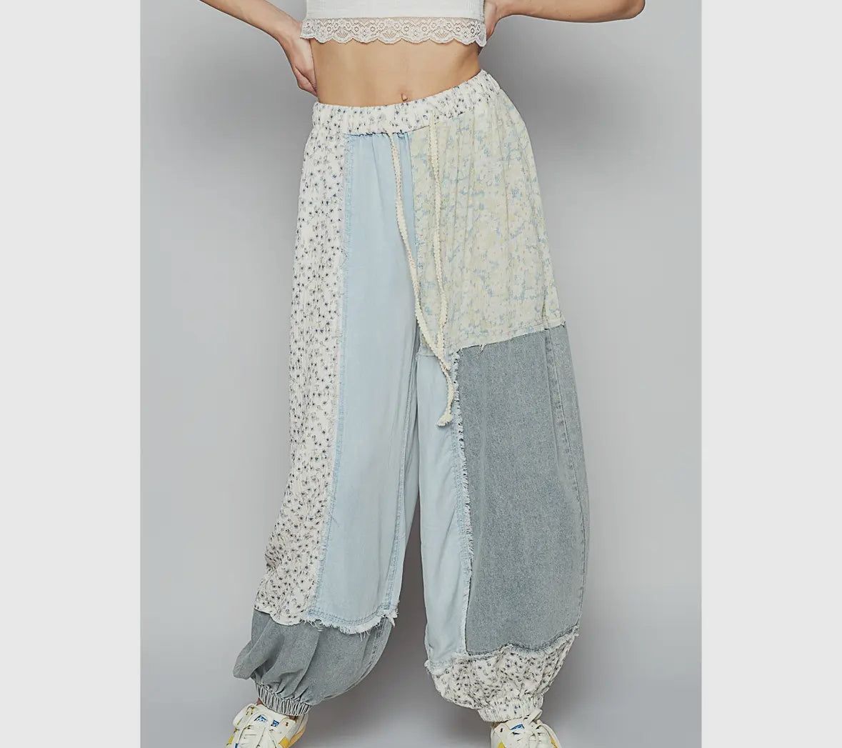 Contrast Patchwork Pants