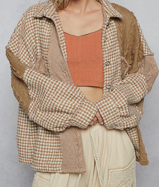 Contrast Sweater Shacket