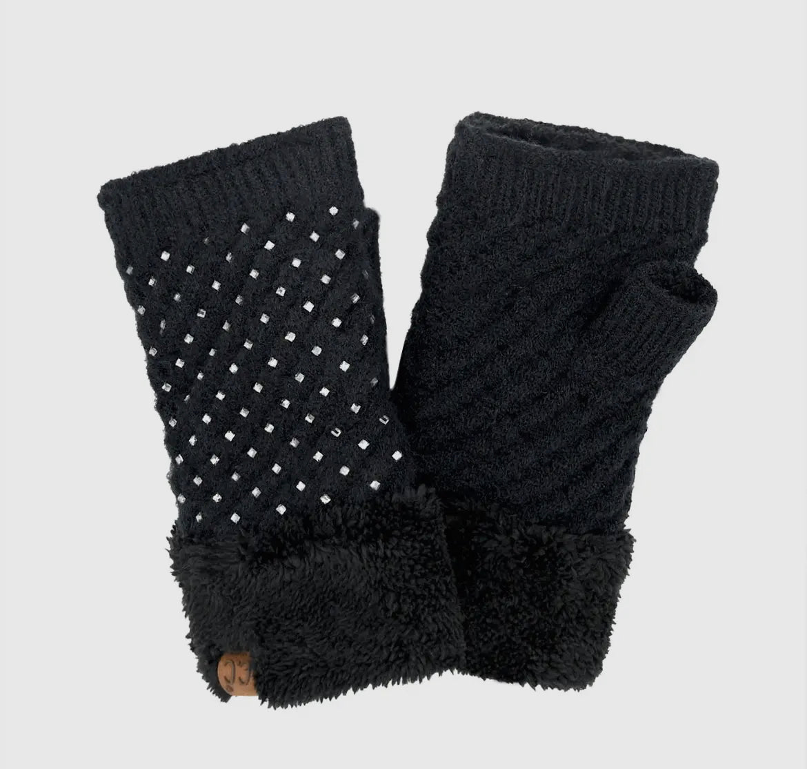 Rhinestone Gloves-Black