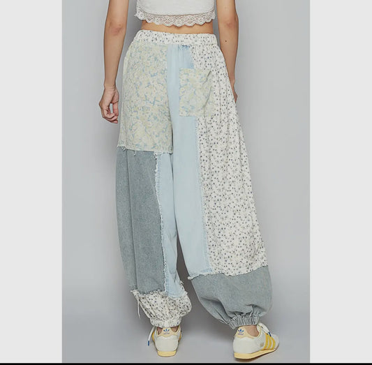 Contrast Patchwork Pants