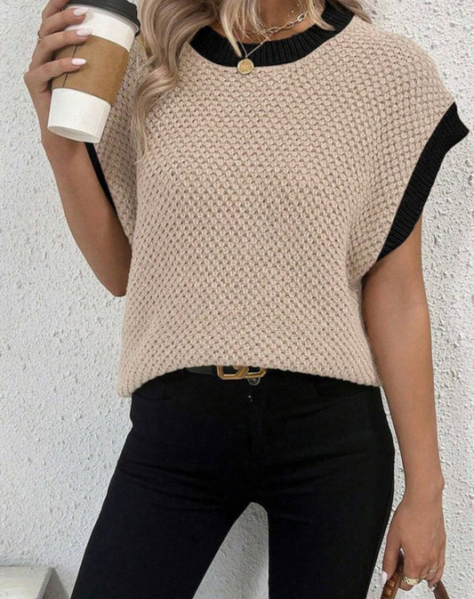 Contrast Knitted Top