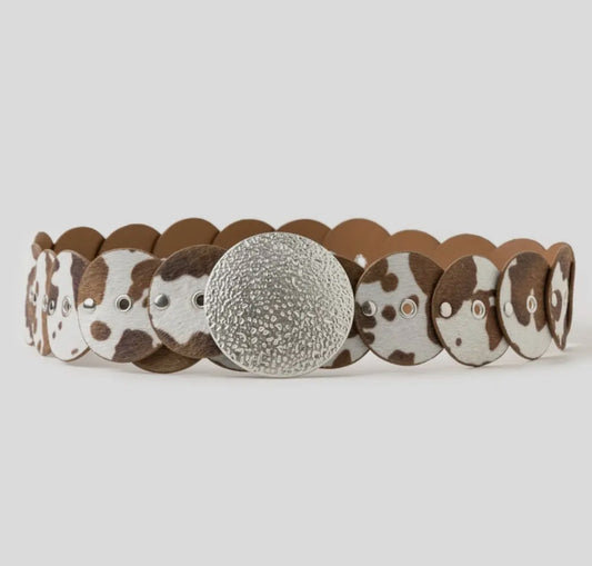 Brown Faux Cowhide Belt