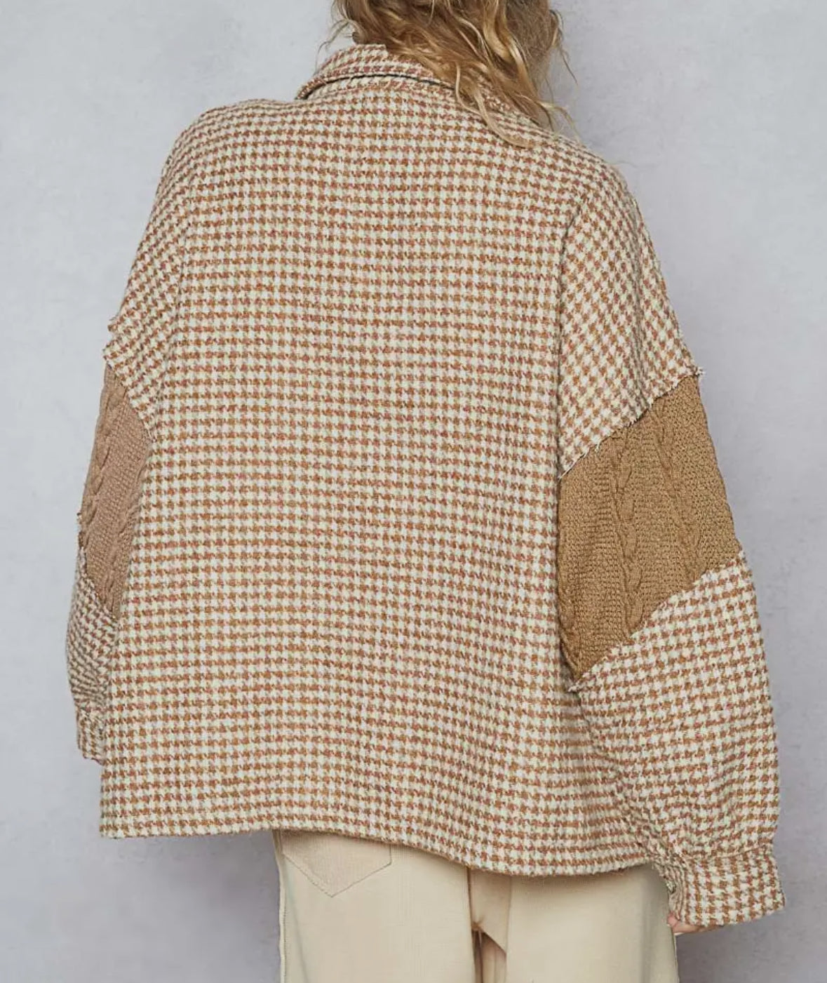Contrast Sweater Shacket