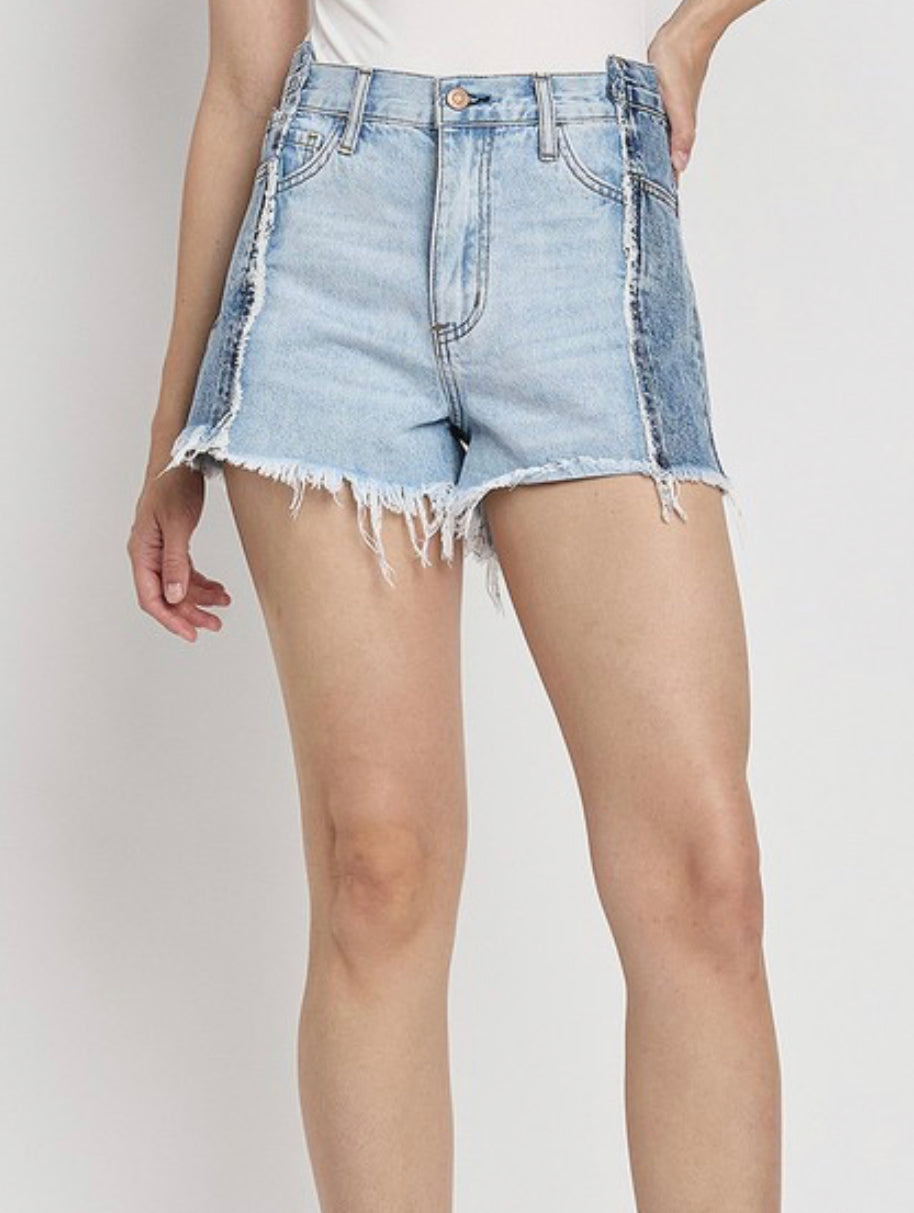 Two Tone High Rise Shorts