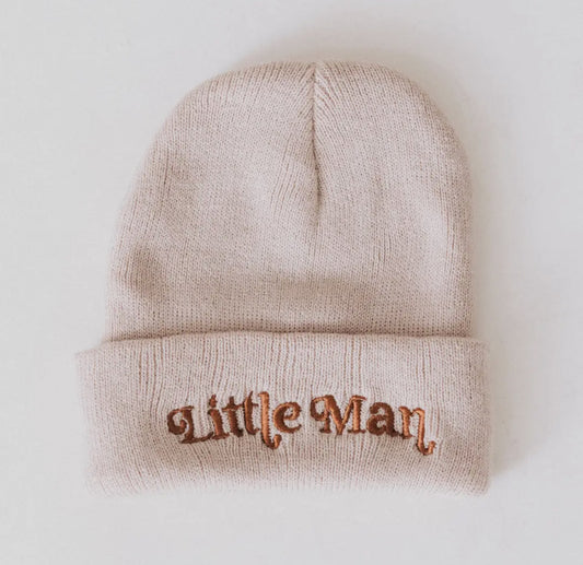 Little Man Knit Hat-Beige
