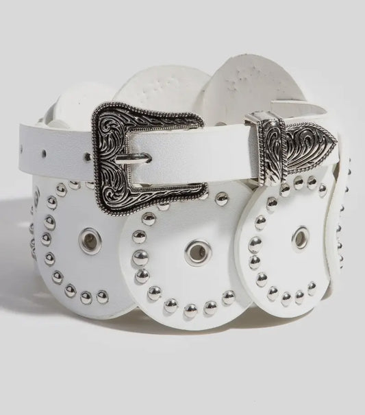 Studded Faux Leather Belt