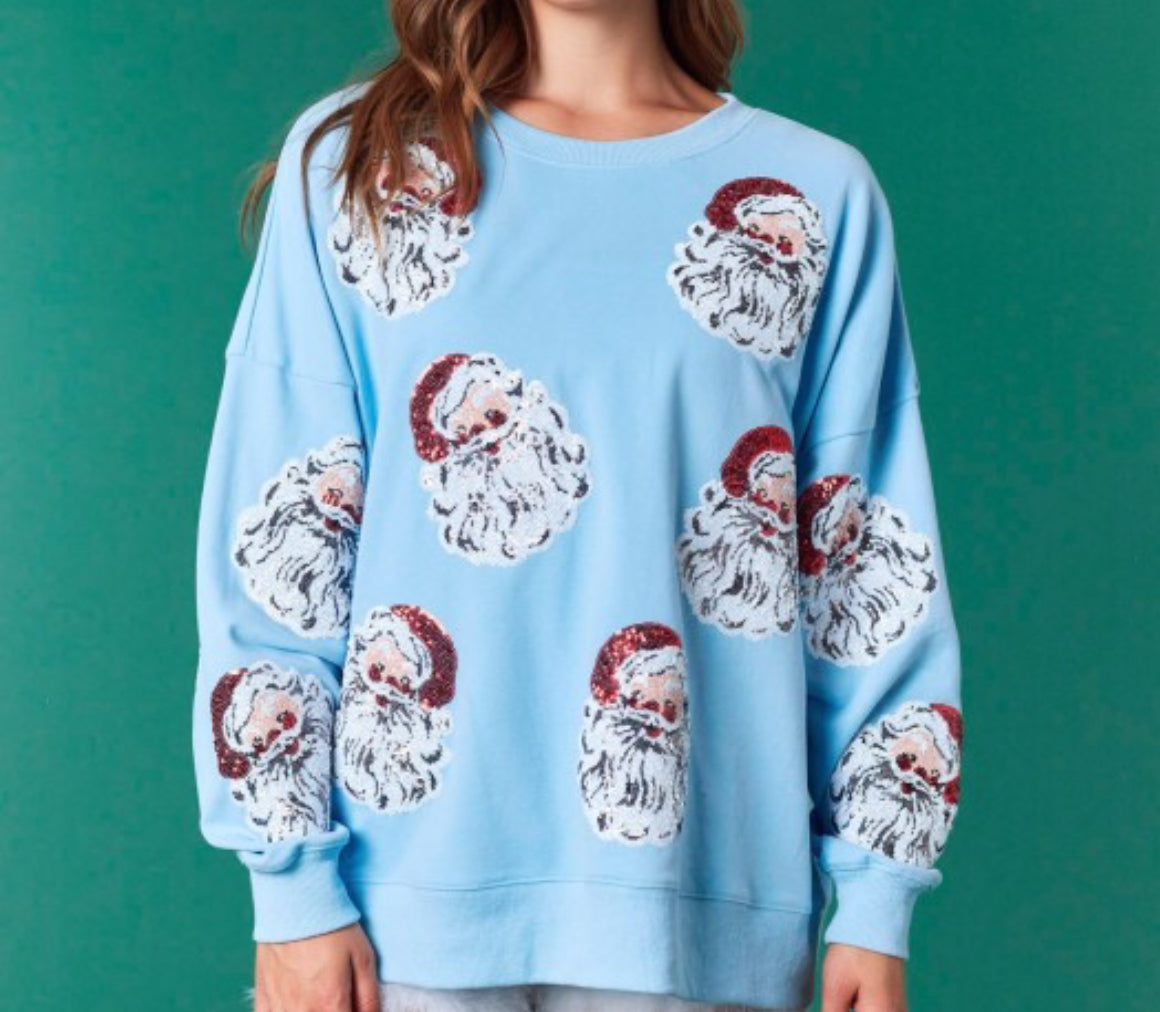 Sequin Santa Oversized Sweatshirt