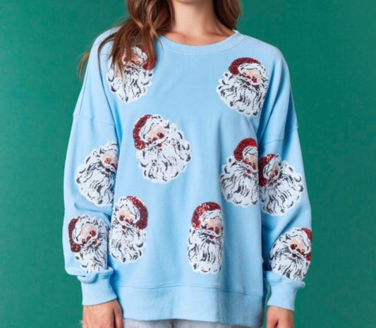 Sequin Santa Oversized Sweatshirt