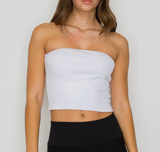 Double Layered Tube Top-White