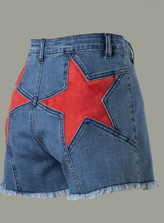 Star Denim Shorts