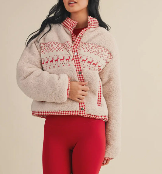 Sherpa Holiday Trim Jacket