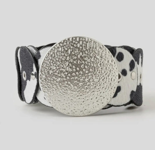 Black Faux Cowhide Belt