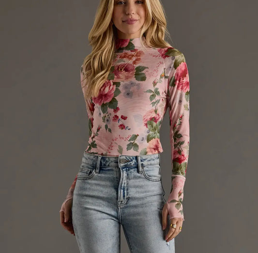 Floral Mesh Top